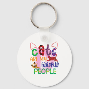 Kat Art Cats zijn mijn favoriete mensen_2 Sleutelhanger