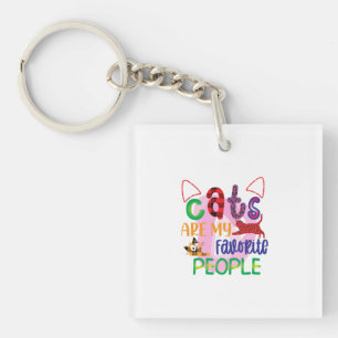 Kat Art Cats zijn mijn favoriete mensen_2 Sleutelhanger