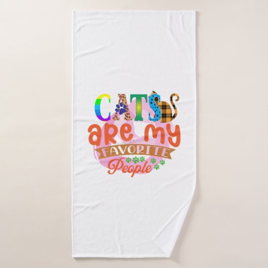 Kat Art Cats zijn mijn favoriete mensen Badhanddoek (Badhanddoek)