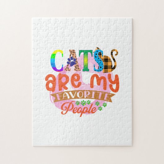 Kat Art Cats zijn mijn favoriete mensen Legpuzzel (Verticaal)