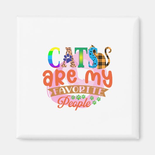 Kat Art Cats zijn mijn favoriete mensen Magneet (Voorkant)