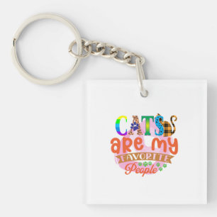 Kat Art Cats zijn mijn favoriete mensen Sleutelhanger