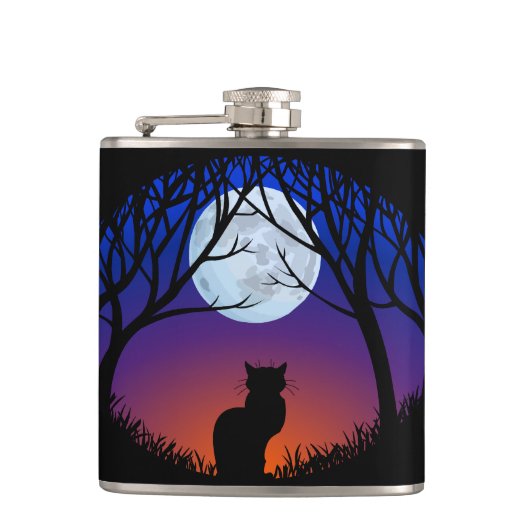 Kat Art Flask Aangepaste kast Lover Drink Flasers  Heupfles (Voorkant)