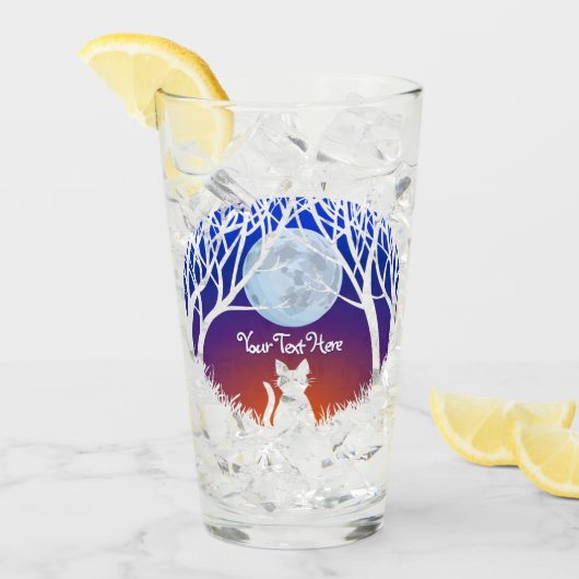 Kat Art Glasses, gepersonaliseerd voor vetkatten Glas (Voorkant ijs)