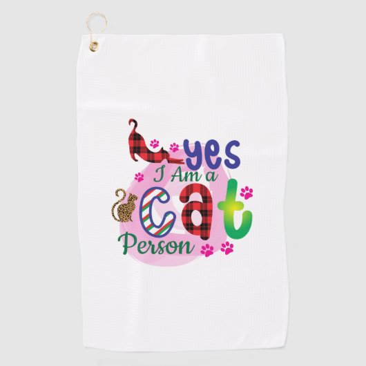Kat Art I A Cat Person Golfhanddoek (Voorkant)