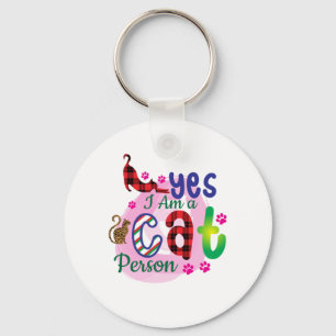 Kat Art I A Cat Person Sleutelhanger