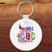 Kat Art I A Cat Person Sleutelhanger (Voorkant)
