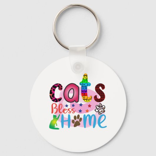 Kat Art Katten Bless Home_2 Sleutelhanger (Voorkant)