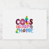 Kat Art Katten Bless Home_2 Sparkling Wijnetiket (Enkel label)