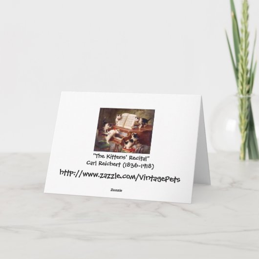 Kat art:  kunstdrukken: de overweging van Kitten Feestdagen Kaart (Achterkant)