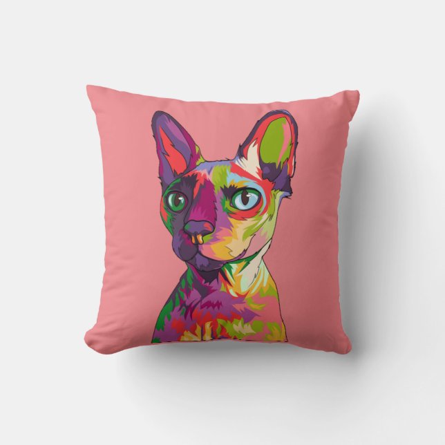 Kat art kussen (Voorkant)