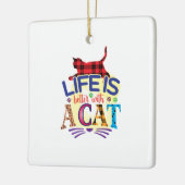 Kat Art Life is beter met een kat Keramisch Ornament (Links)