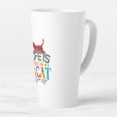 Kat Art Life is beter met een kat Latte Mok (Rechterhoek)