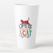 Kat Art Life is beter met een kat Latte Mok (Voorkant)