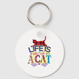 Kat Art Life is beter met een kat Sleutelhanger