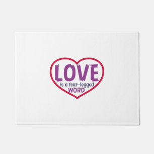 Kat Art Love is een vierledig woord Deurmat