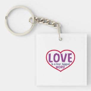 Kat Art Love is een vierledig woord Sleutelhanger