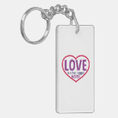 Kat Art Love is een vierledig woord Sleutelhanger (Voorkant Links)