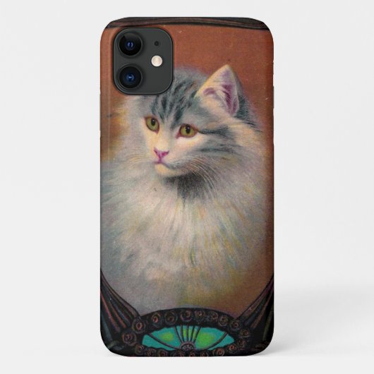 kat art nouveau sierlijk huisdierenportret Case-Mate iPhone case (Achterkant)