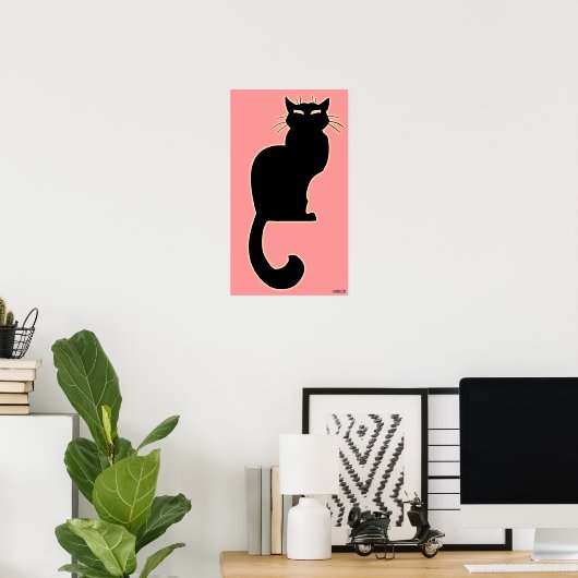Kat Art Poster Roze kat Lover Prints Posters (Thuiskantoor)
