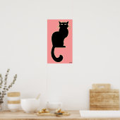 Kat Art Poster Roze kat Lover Prints Posters (Keuken)