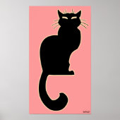 Kat Art Poster Roze kat Lover Prints Posters (Voorkant)