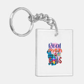 Kat Art Real Mannen Love Cats Sleutelhanger (Voorkant Links)