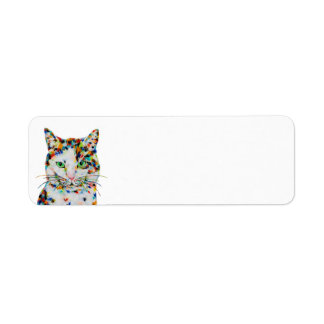 Kat Art Return-adreslabel Etiket