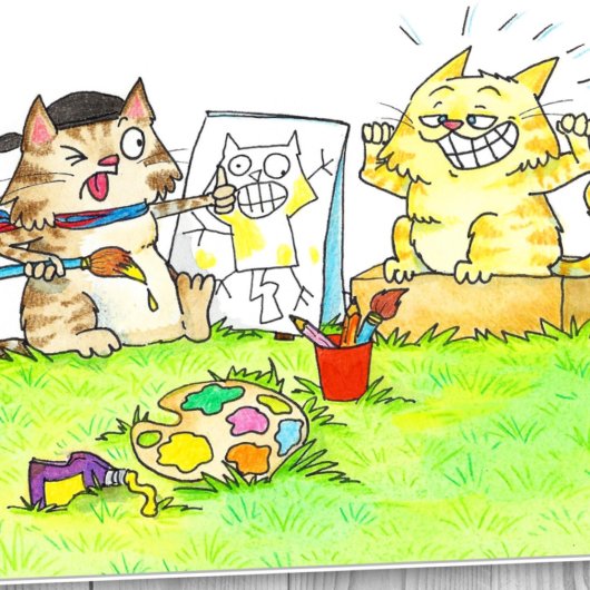 Kat Art Student Greep Kaart