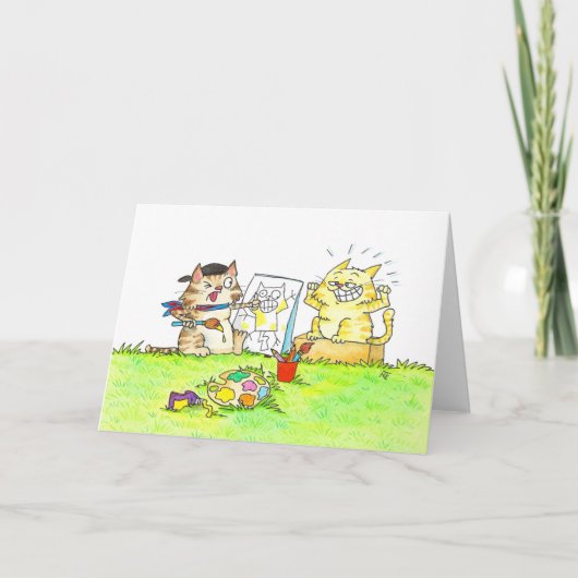 Kat Art Student Greep Kaart (Voorkant)