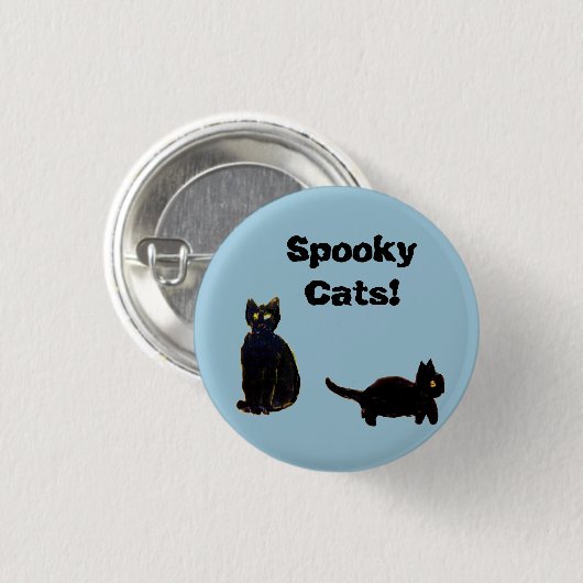 Kat Art Two Black Kat Ronde Button 3,2 Cm (Voorkant /achterkant)