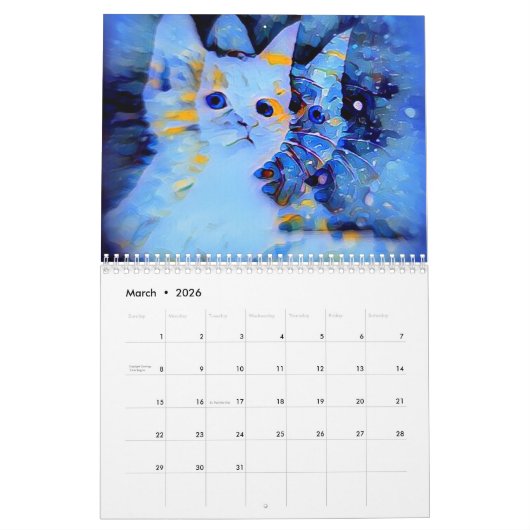 Kat Art van Shelli Fitzpatrick, omdat Katten Kalender (Mar 2026)