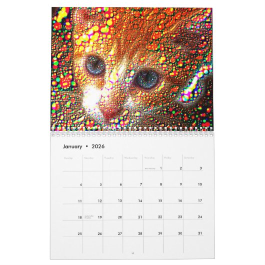 Kat Art van Shelli Fitzpatrick, omdat Katten Kalender (Jan 2026)