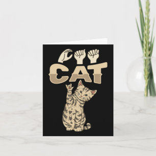 Kat Asl Hand Gebaar Dove Gehoorverlies Bewustzijn Kaart