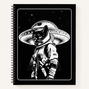 Kat Astronaut Alien UFO Sciencefiction Notitieboek