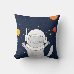 Kat Astronaut Animal met Space Helmet Clipart Bab Kussen