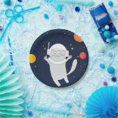 Kat Astronaut Animal met Space Helmet Clipart Bab Papieren Bordje (Feest)