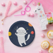 Kat Astronaut Animal met Space Helmet Clipart Bab Papieren Bordje (Feest)