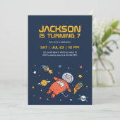 Kat Astronaut Buitenruimte Ziekendag Kaart (Staand voorkant)