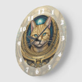 Kat astronaut cyberpunk kunst grote klok (Hoek)