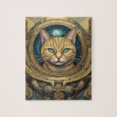 Kat astronaut cyberpunk kunst legpuzzel (Verticaal)