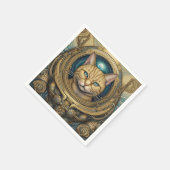 Kat astronaut cyberpunk kunst servet (Hoek)