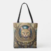 Kat astronaut cyberpunk kunst tote bag (Achterkant)