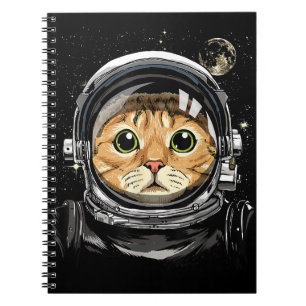 Kat Astronaut Dierengezichtsas Notitieboek