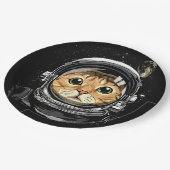 Kat Astronaut Dierengezichtsas Papieren Bordje (Gekanteld)