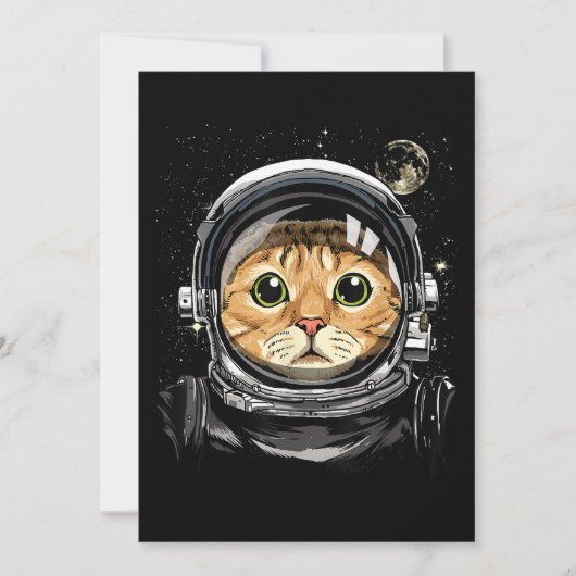 Kat Astronaut Dierengezichtsas Save The Date (Voorkant)