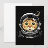 Kat Astronaut Dierengezichtsas Save The Date (Voorkant / Achterkant)