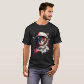 Kat Astronaut Dierengezichtsas T-shirt (Voorkant volledig)