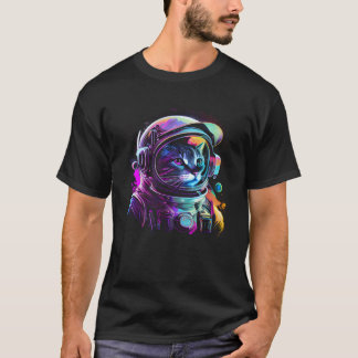 Kat Astronaut Dierengezichtsas T-shirt