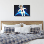 Kat-astronaut in de ruimte canvas afdruk (Insitu (Slaapkamer))